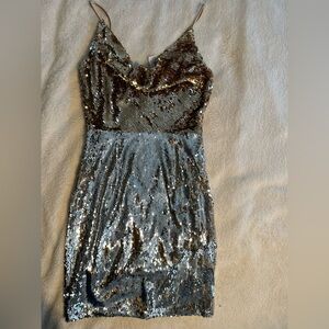 Black Halo Lucy Two Toned Sequin Dress